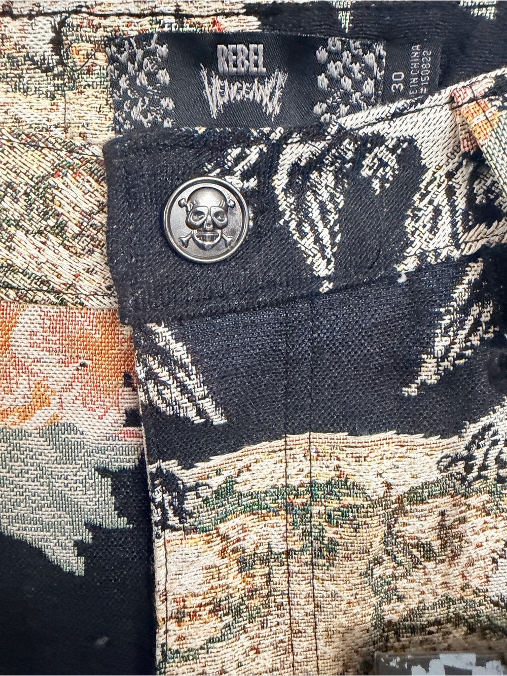 Rebel Vengeance Cherub Tapestry Cargo-Men's-Size: 30 - Picture 6 of 9